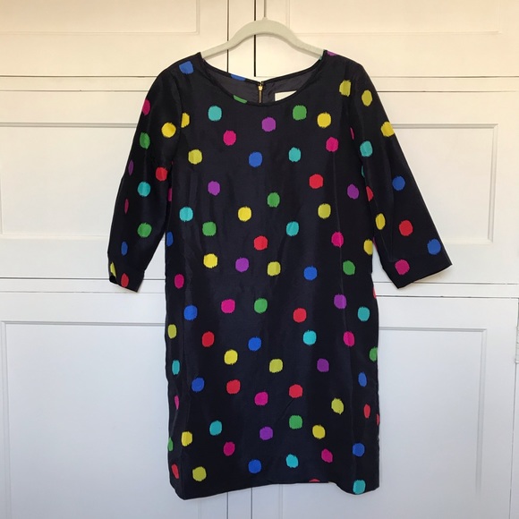 KATE SPADE Silk Belina Polka Dot Shift Dress 4 - Picture 6 of 16